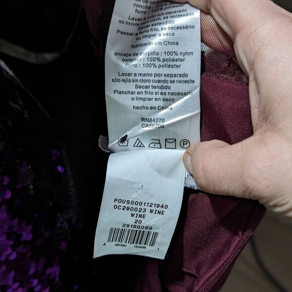 Oleg Cassini Size 20 Red Wine Ball Gown Dress with Pockets - Picture 7 of 7